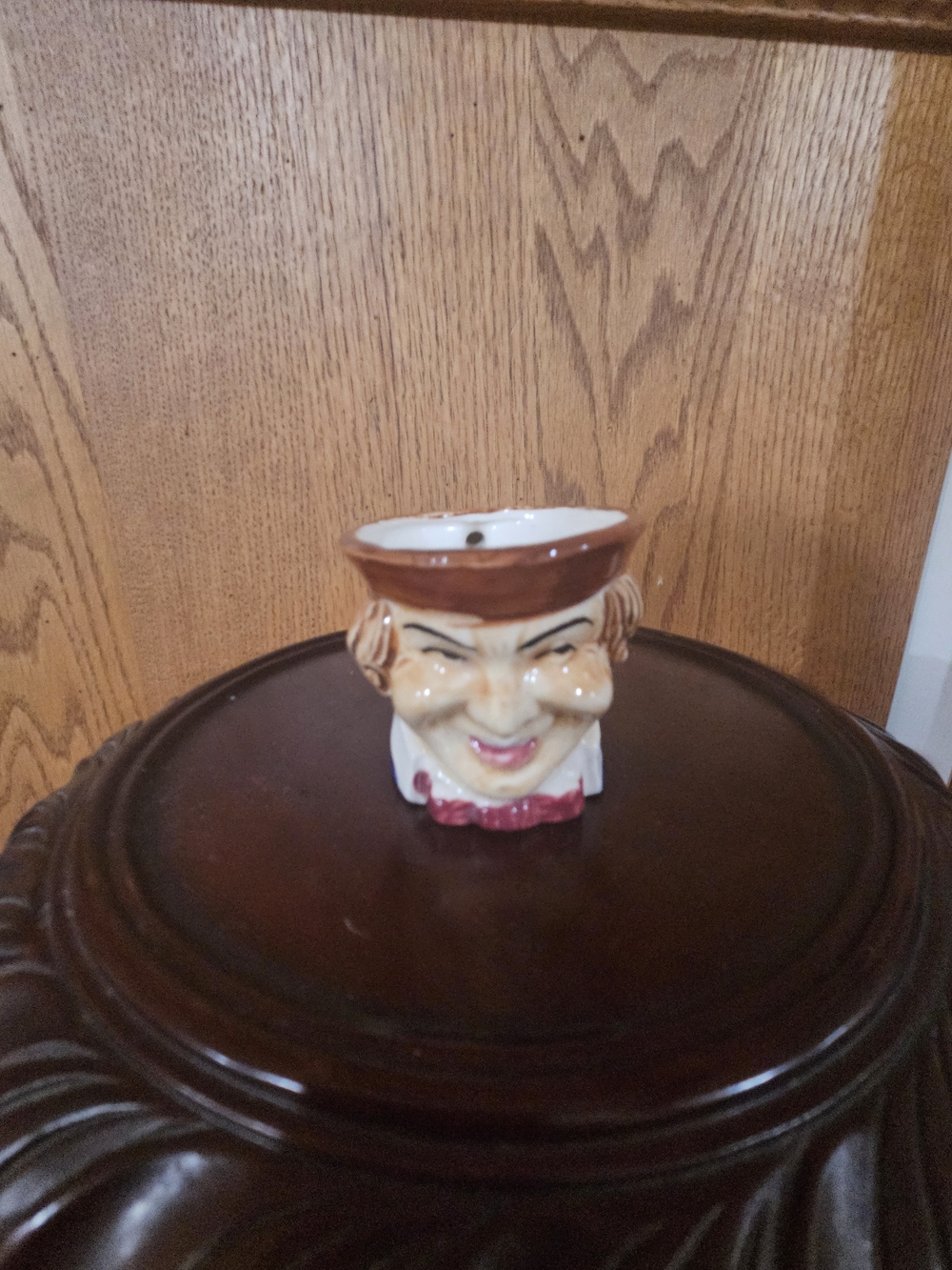 Vintage Occupied Japan Toby Mug - Brown & Cream 2.5"